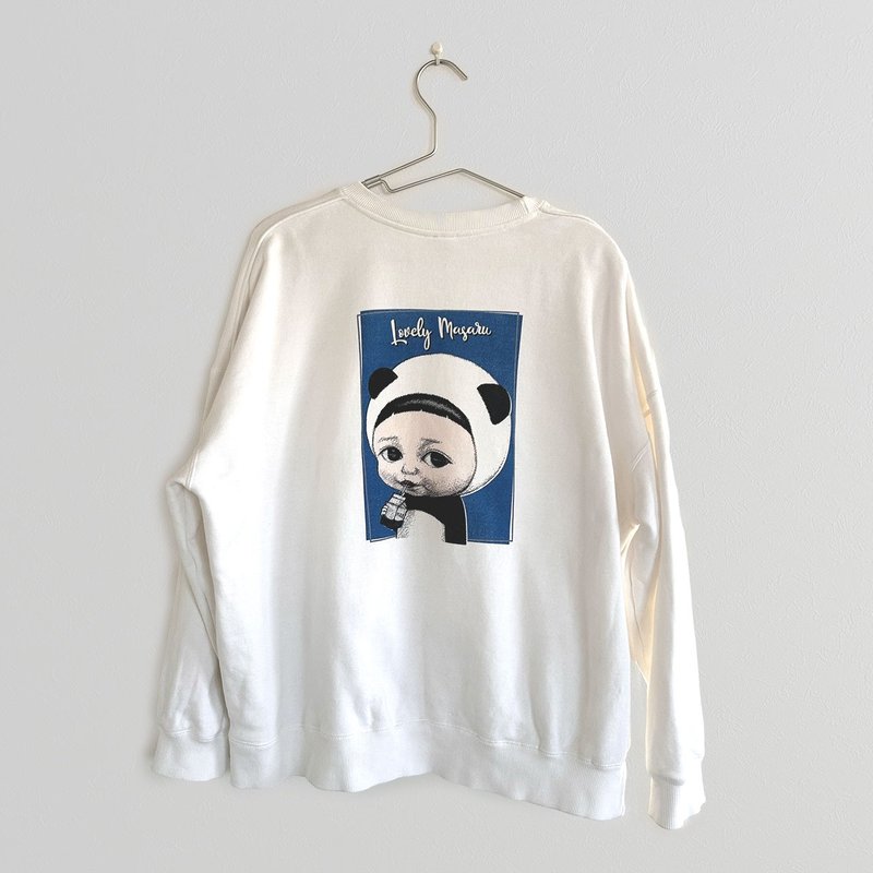 Sweatshirt / Masaru_Milk - เสื้อฮู้ด - ผ้าฝ้าย/ผ้าลินิน ขาว