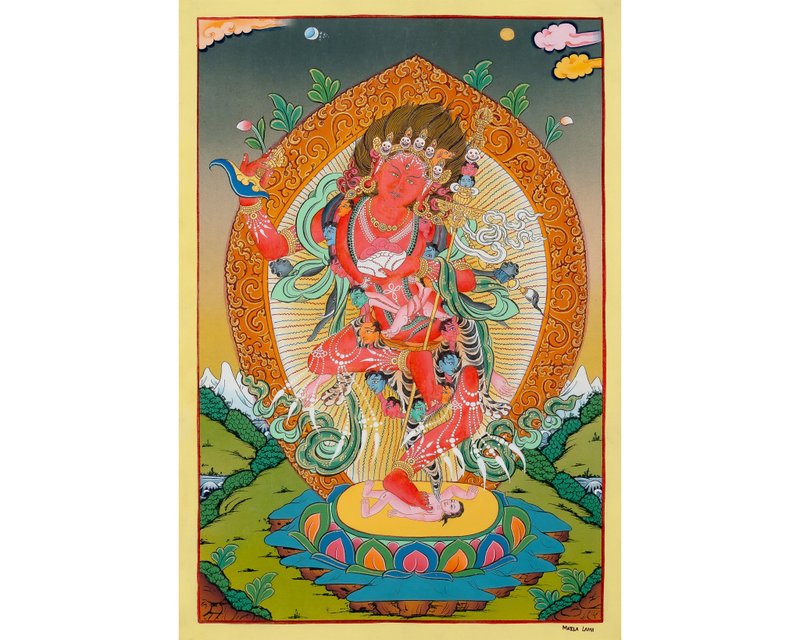 正宗金剛亥母唐卡 – 西藏猛烈慈悲之藝術 phẩm - 壁貼/牆壁裝飾 - 其他材質 多色