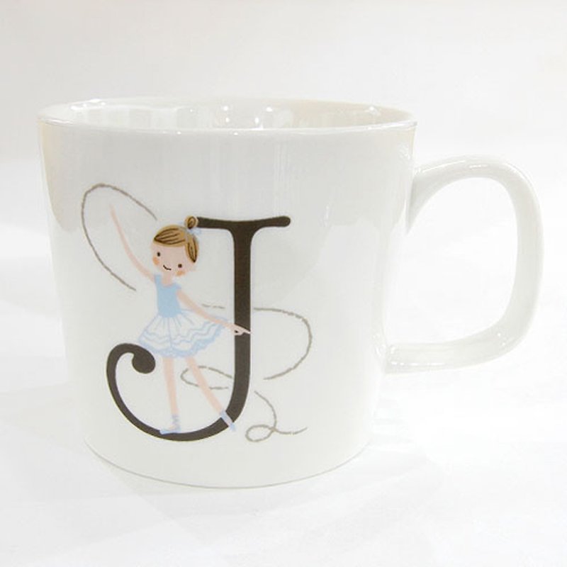 [Kato Shinji] Japanese-made ballet dancers English letter J Mug/Coffee Cup/Soup Cup - Mugs - Porcelain White