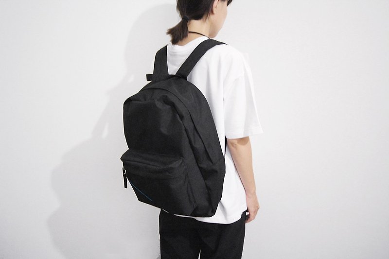 黑色閃電線基本款後背包 上學書包 電腦包 - 開學禮物 - 背囊/背包 - 聚酯纖維 黑色