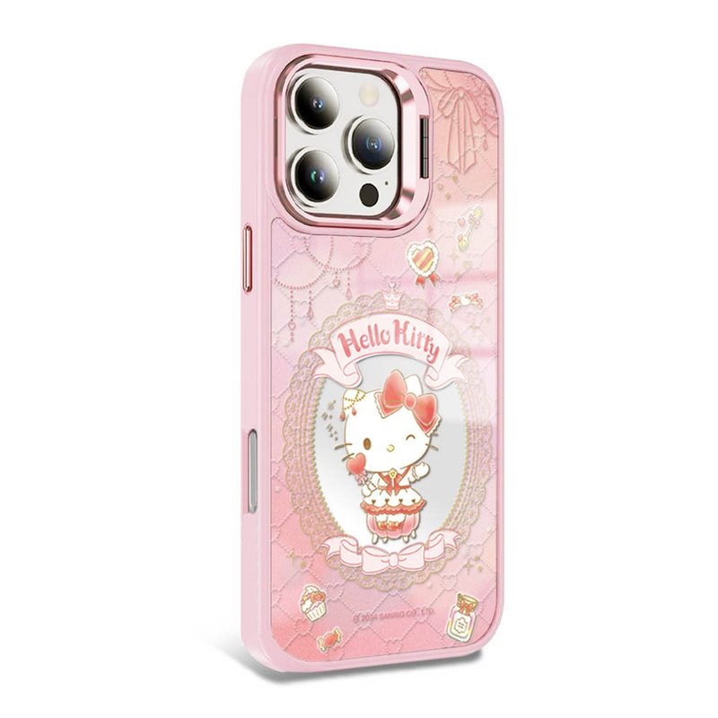 iPhone full range of military-standard anti-fall alloy frame invisible stand mirror magnetic case-Magic Mirror Katie-Pink Frame - Phone Cases - Other Materials Multicolor