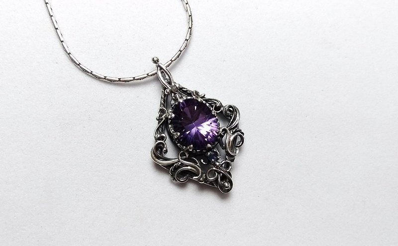 <寶石系列>紫水晶古典設計墜 - 項鍊 - 寶石 紫色