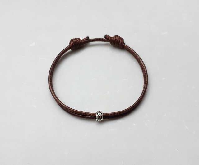 Wax line bracelet s925 sterling silver totem plain simple