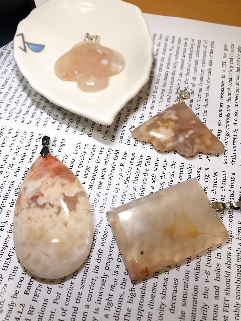 Cherry blossom agate pendant--can be used as necklace pendant (without chain) - Charms - Gemstone 