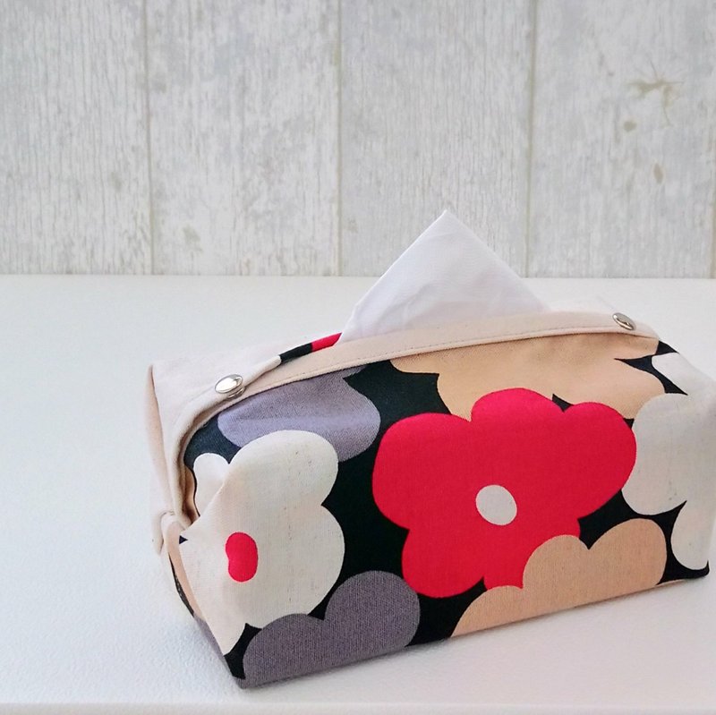 [ITS/ Double Tie Noodle Paper Cover] Pink peach marshmallow flower (can be purchased with universal cowhide lanyard) - Tissue Boxes - Cotton & Hemp Pink