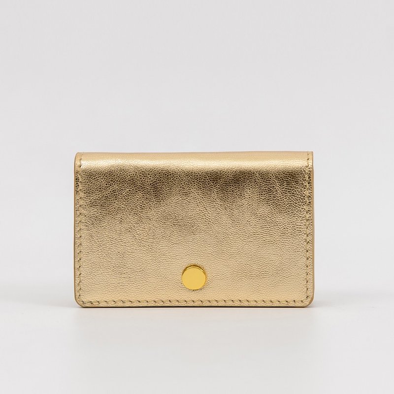 Stony business card wallet_Gold - 錢包/皮夾/長短夾 - 真皮 金色