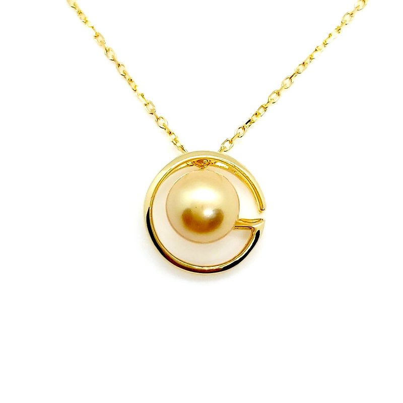 細緻濃金G台海水南洋金珠純銀項鍊 - 項鍊 - 珍珠 