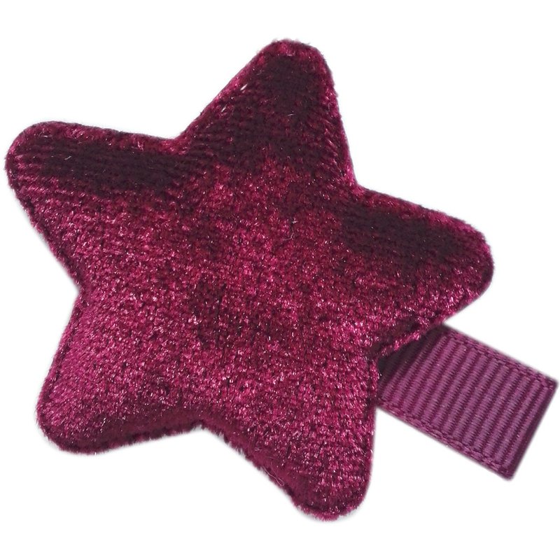 Cutie Bella Velvet Star Hairpin All-Inclusive Fabric Handmade Hair Accessories Star Velvet-Burgandy - เครื่องประดับผม - เส้นใยสังเคราะห์ สีแดง