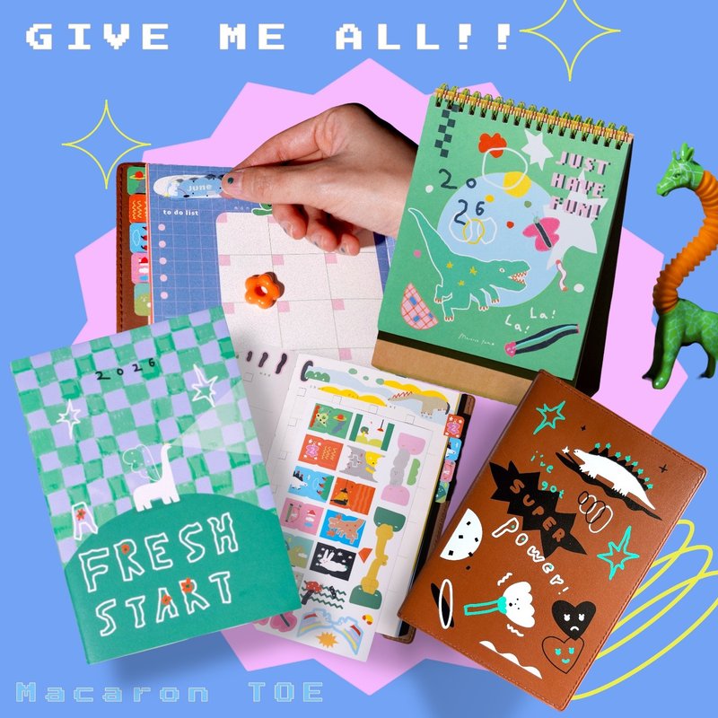 \前50名送桌曆生日畫畫/ GIVE ME ALL 全都要組 | 全系列手帳周邊 - 筆記本/手帳 - 紙 多色