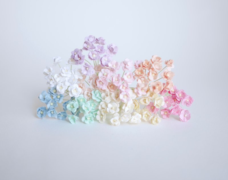 paper flower, supplies, 100 pcs. Canadian anemone, size 0.8 cm., mixed color - 其他 - 紙 多色