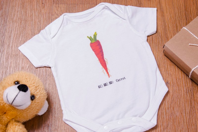 Baby Clothing - 紅蘿蔔 Carrot - Onesies - Cotton & Hemp Red