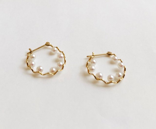 gold750 Akoya pearl earring sea pearl - ショップ Perlagione ピアス