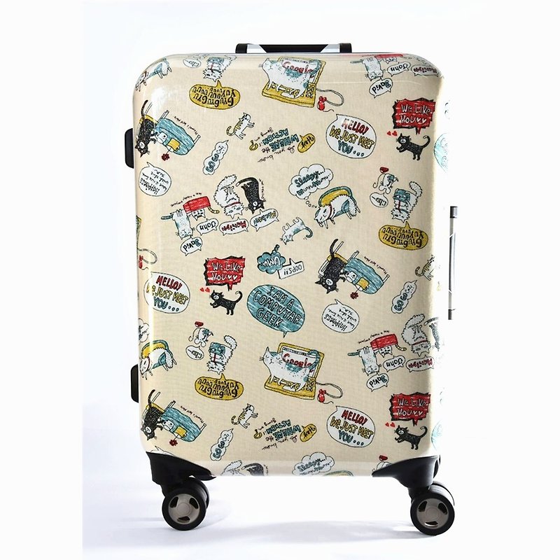 Fantasy cat - hand-printed fashion aluminum frame 20 吋 suitcase / suitcase - Luggage & Luggage Covers - Aluminum Alloy 