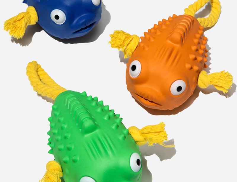 【胖頭魚】中大型犬/互動耐咬/磨牙發聲玩具 - 貓/狗玩具 - 矽膠 多色