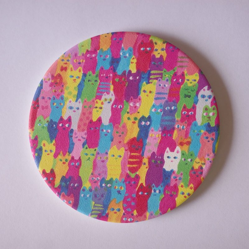 ai sayama Mino ware absorbent coaster There are cats in the world - Coasters - Other Materials Red