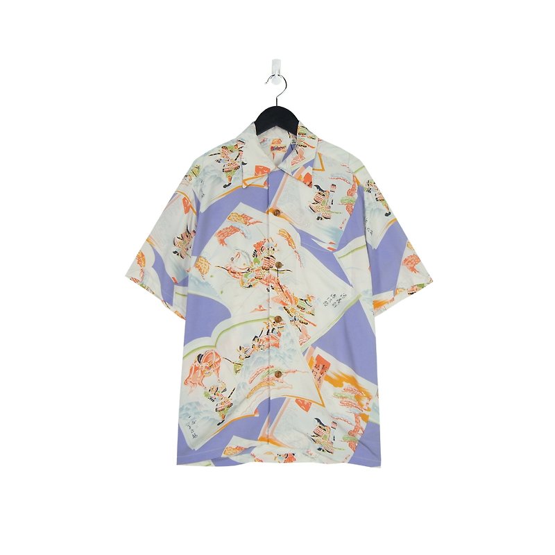 A‧PRANK :DOLLY :: 品牌SUN SURF紫白日式圖繪和柄花襯衫T806094 - 恤衫 - 棉．麻 紫色