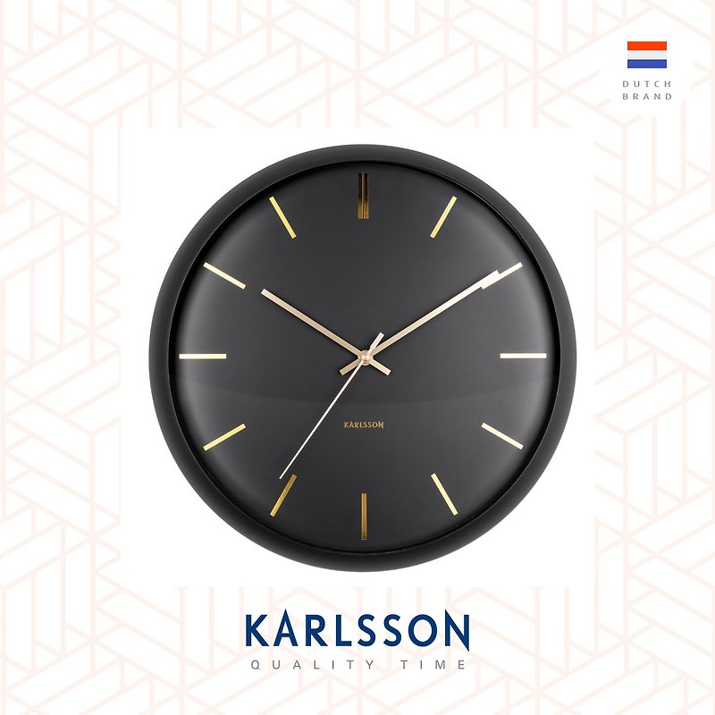 Karlsson wall clock 40cm Globe black, deign by Armando Breeveld - นาฬิกา - โลหะ สีดำ