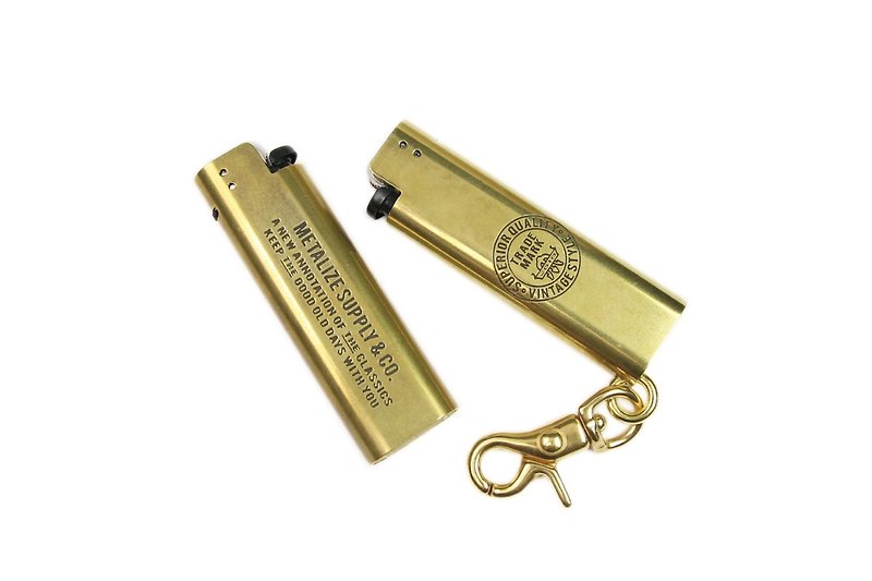 [METALIZE] brass lighter set - retro postmark LOGO paragraph - Other - Other Metals 