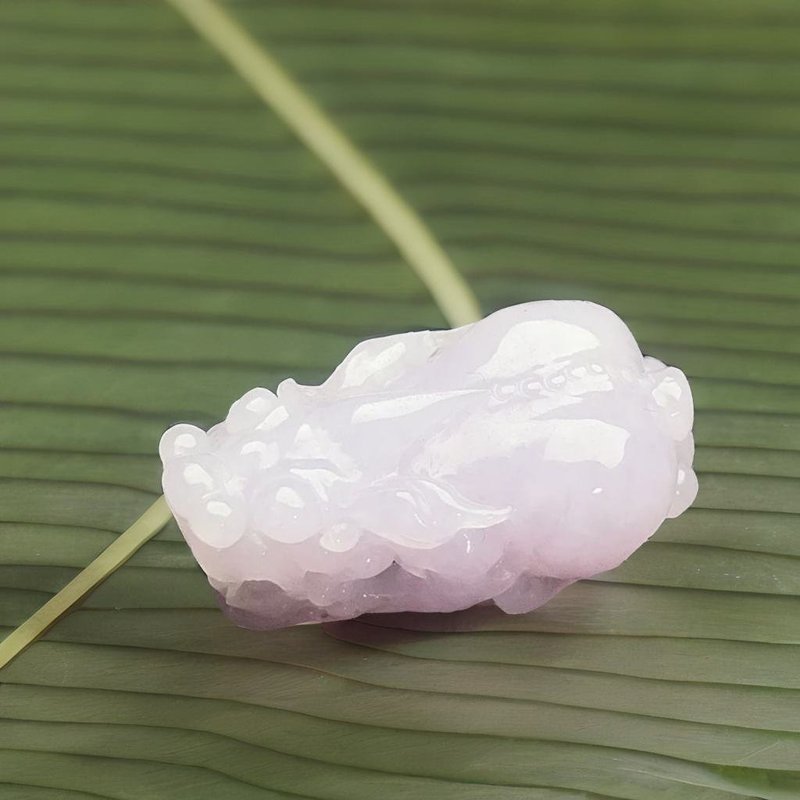 冰紫羅蘭翡翠貔貅 | 天然緬甸玉翡翠A貨 - 其他 - 玉石 紫色