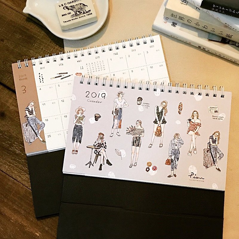 Pion / 2019 desk calendar - ปฏิทิน - กระดาษ สีกากี