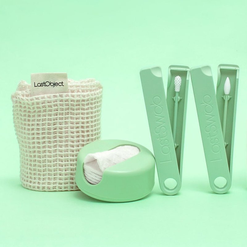 【Exclusive】LastObject Set Emerald Green-Basic Model + Beauty Model + Cotton Cotton + Special Cleaning Bag - Facial Cleansers & Makeup Removers - Other Materials Green