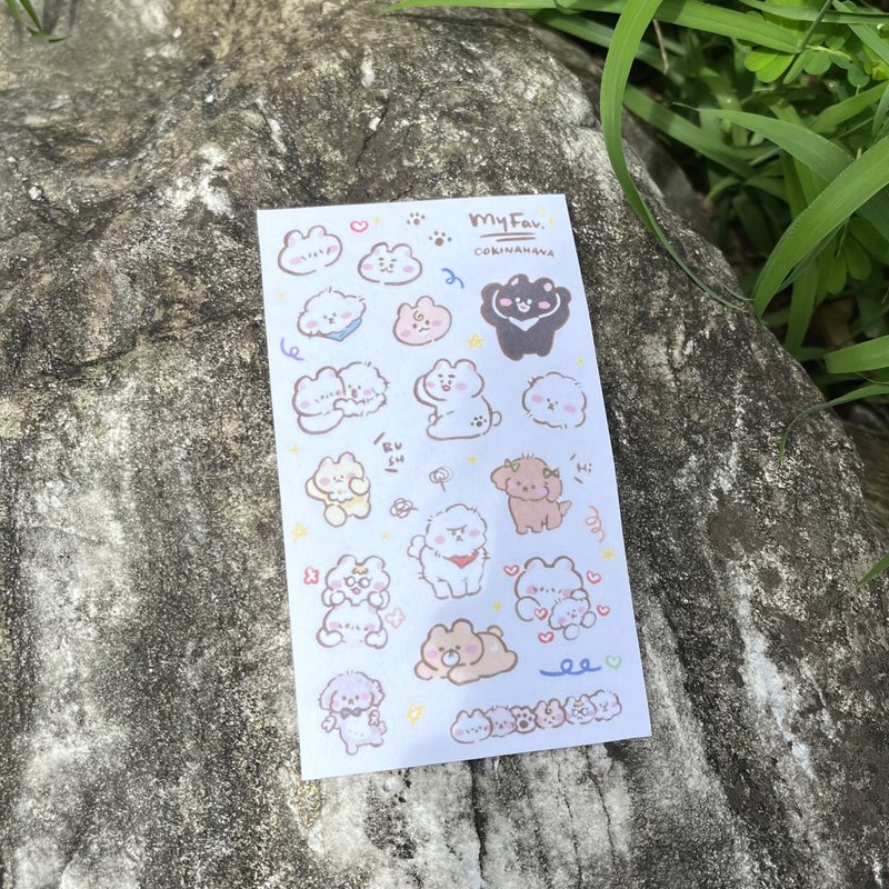 【社畜小熊貼紙】我最喜愛 (熊/比熊/貴賓) - 貼紙 - 紙 白色