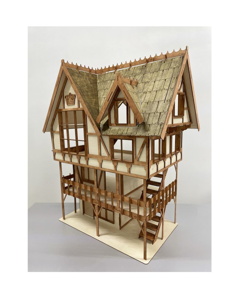 Fachwerk Medieval dollhouse | Wooden dollhouse | DIY Dollhouse kit - Kids' Toys - Wood 