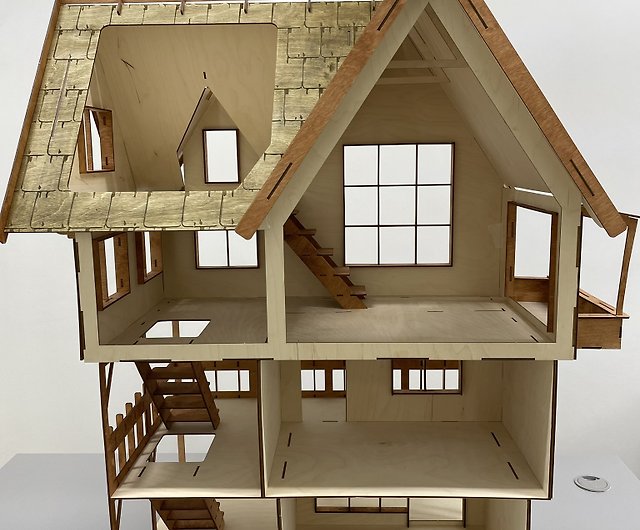 Fachwerk中世のドールハウス|木製ドールハウス| DIYドールハウスキット 