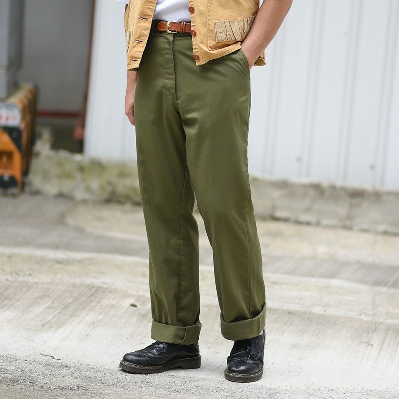 Vintage Boy Scouts of America Pants - กางเกงขายาว - ผ้าฝ้าย/ผ้าลินิน สีเขียว