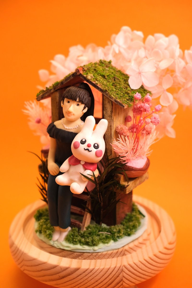 情人節小禮品,內有LED燈效,可客製名字.提供相片客製人物造型 - 擺飾/家飾品 - 黏土 