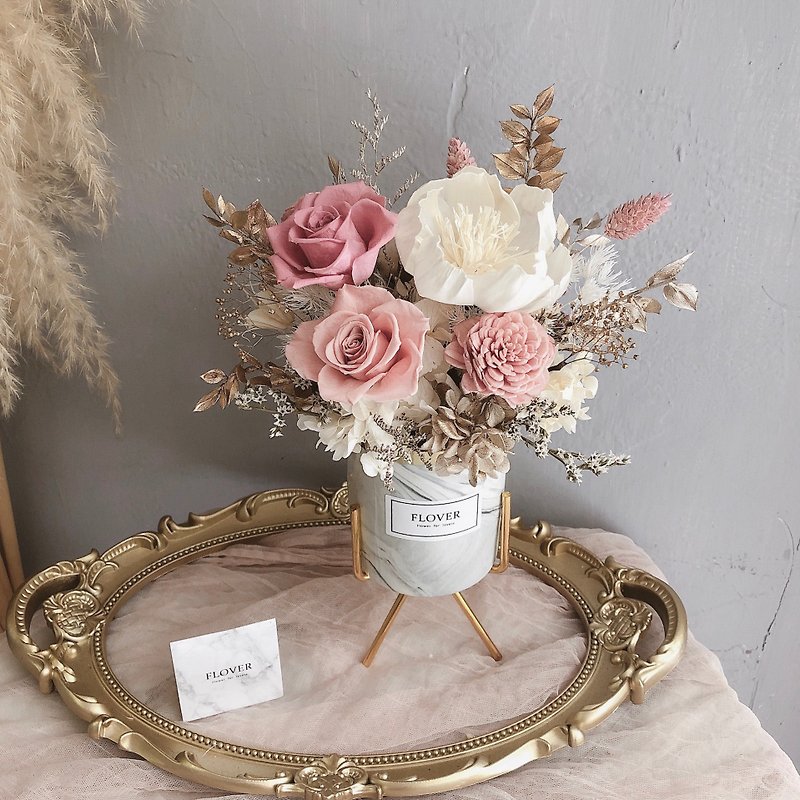 Naked pink gold immortal potted flowers - ของวางตกแต่ง - พืช/ดอกไม้ 