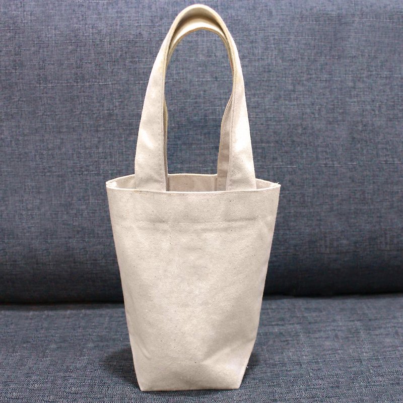 (Blank) Customized pet illustration - Taiwan cotton linen - bag - green cup bag - fly planet - Handbags & Totes - Cotton & Hemp White