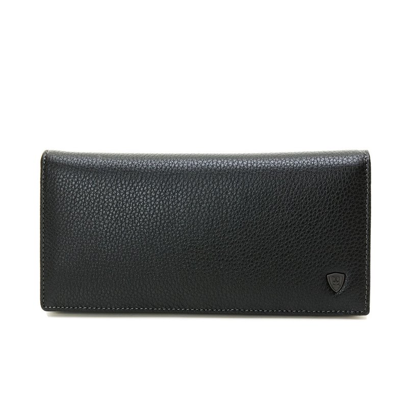 [Kim Anderson] Owen leather single window clamshell clip-mysterious black - Wallets - Genuine Leather Black