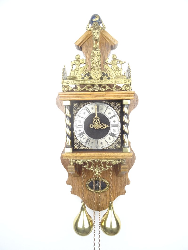 Zaanse Dutch Wall Clock Vintage Antique 8 day (Warmink WUBA Junghans Era) - Clocks - Wood Brown