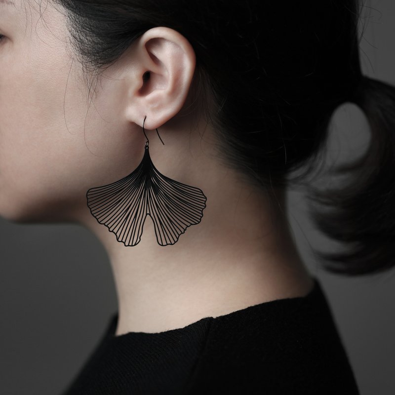 Ginkgo Earrings M - ต่างหู - สแตนเลส 