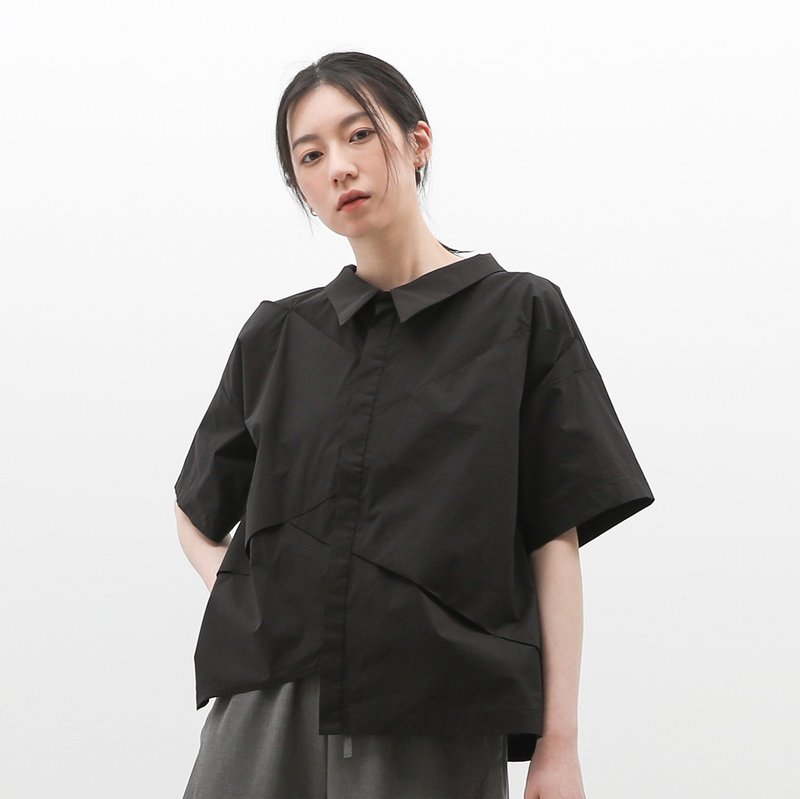 【經典原創】Zhimi_執迷造型襯衫_CLT018_黑 - 女襯衫 - 聚酯纖維 黑色