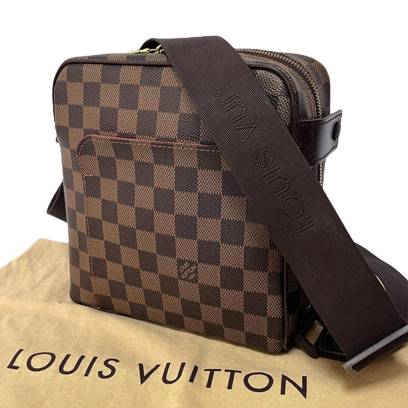 本物 Louis Vuitton ルイヴィトン オラフPM ショルダーバッグ ダミエ PVC N41442 中古 - 側背包/斜背包 - 其他材質 咖啡色