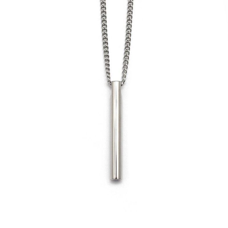 Recovery Cylindrical Necklace (Steel Silver) - Necklaces - Stainless Steel Silver