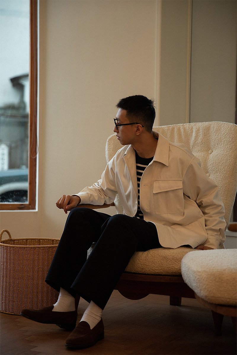 聯名限定 日本產粗斜紋棉 厚實多口袋法式工裝夾克 - 男 T 恤 - 棉．麻 