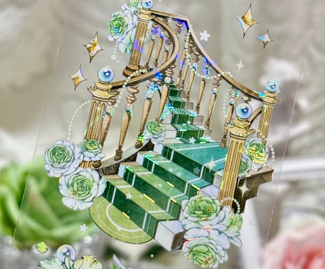 新品② 海外マスキングテープ　装飾　PET 階段 春神階段 PET紙テープ シェルライト 10m巻 - ショップ 李富貴