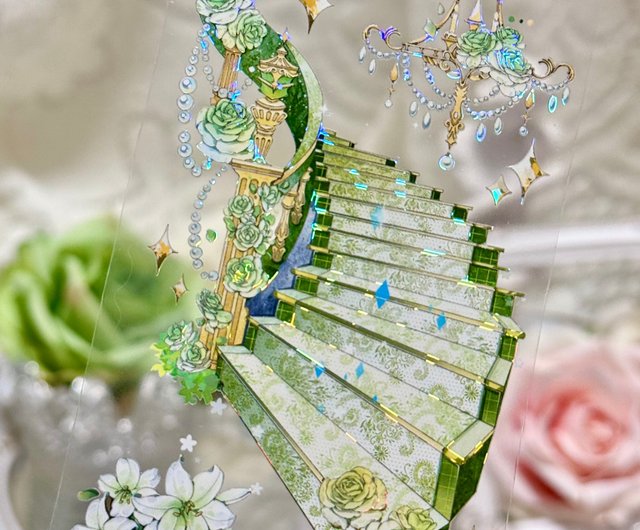 新品② 海外マスキングテープ　装飾　PET 階段 春神階段 PET紙テープ シェルライト 10m巻 - ショップ 李富貴