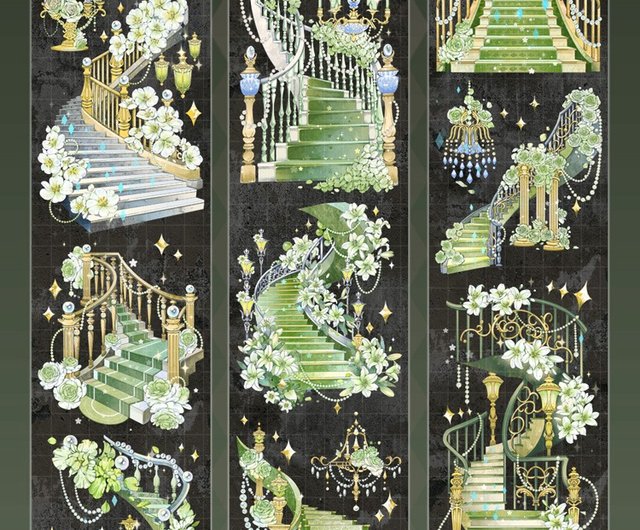 新品② 海外マスキングテープ　装飾　PET 階段 春神階段 PET紙テープ シェルライト 10m巻 - ショップ 李富貴