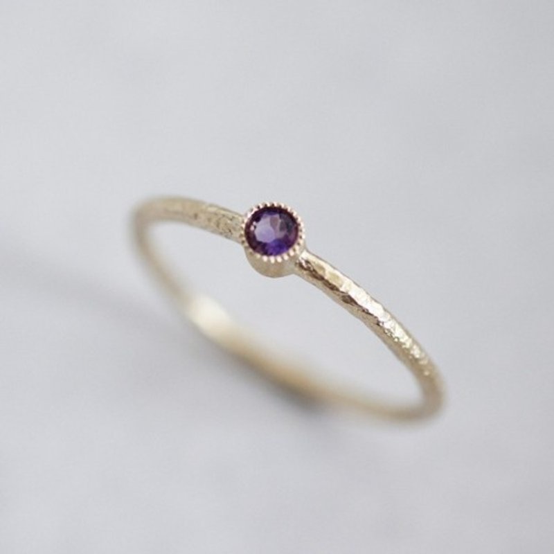 Amethyst birthstone ring [R050K10AM] - 戒指 - 寶石 