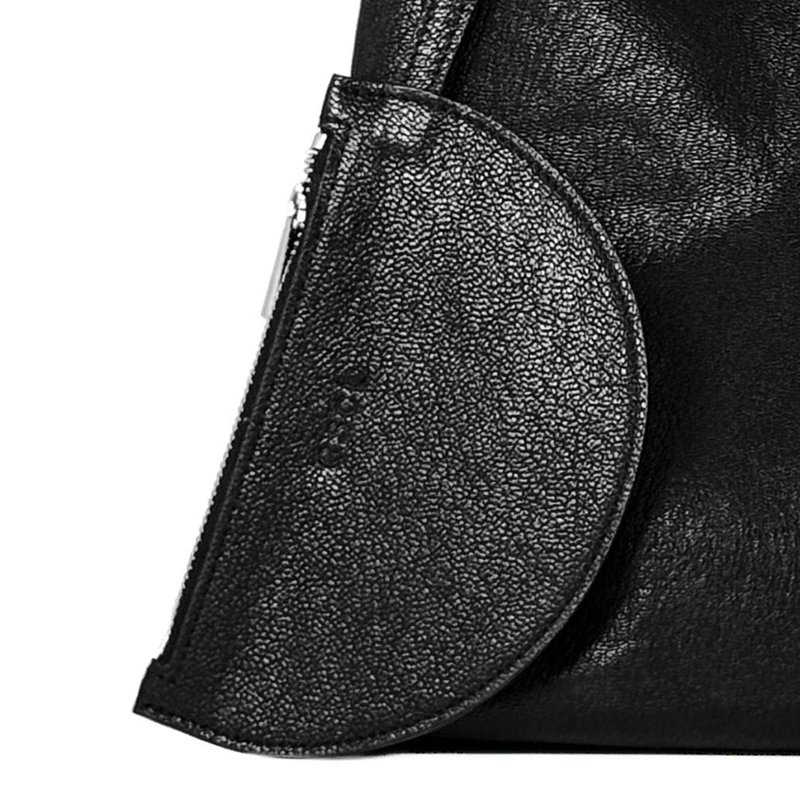 Half Moon Pouch Black_Goat Skin - 零錢包/小錢包 - 真皮 
