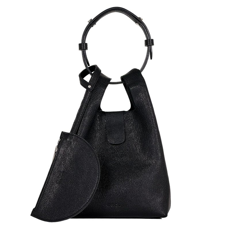 Half Moon Pouch Black_ card holder & coins purse_ bag acc - 零錢包/小錢包 - 真皮 