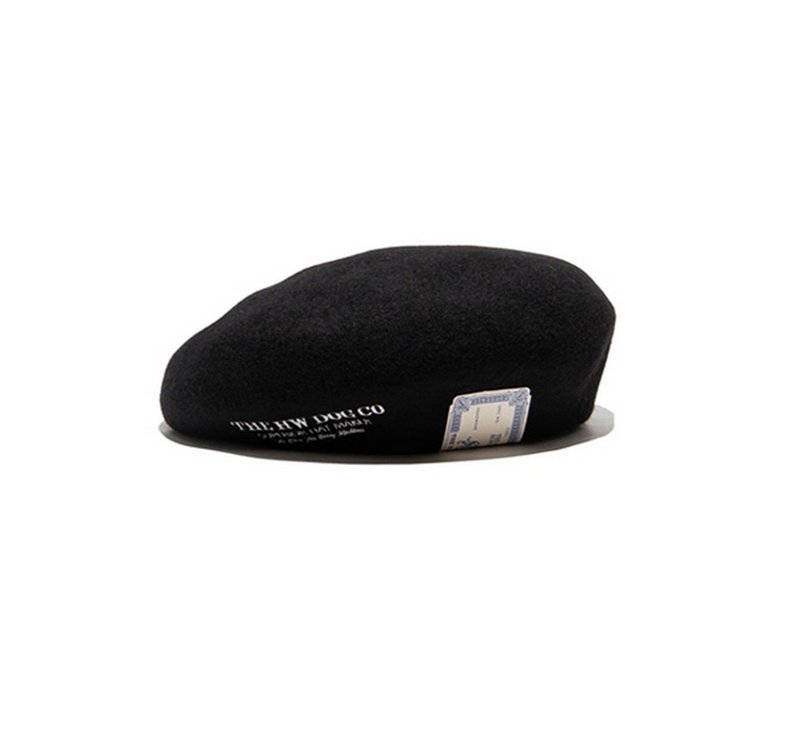 HWDog&Co.Embroidery Big Beret felt electric embroidery beret (three colors) - หมวก - ขนแกะ หลากหลายสี