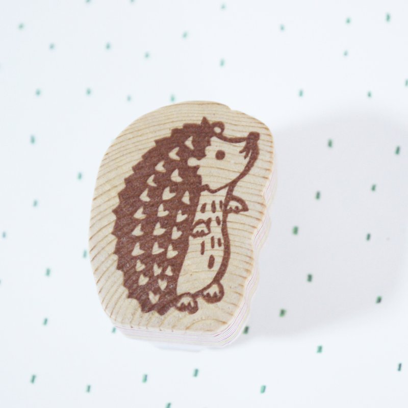 Hand-carved rubber stamp _ hedgehog companion stamp (unit: 1) - Stamps & Stamp Pads - Rubber Multicolor