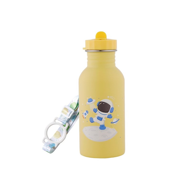 【KOM】獨家新款-夢想系列-兒童隨身瓶500ml(附背袋)-太空人 - 水壺/水瓶 - 不鏽鋼 黃色