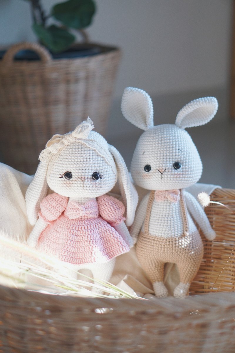 Digital Download - PDF | Crochet amigurumi pattern wedding rabbit - Logo 設計/圖案設計 - 其他材質 