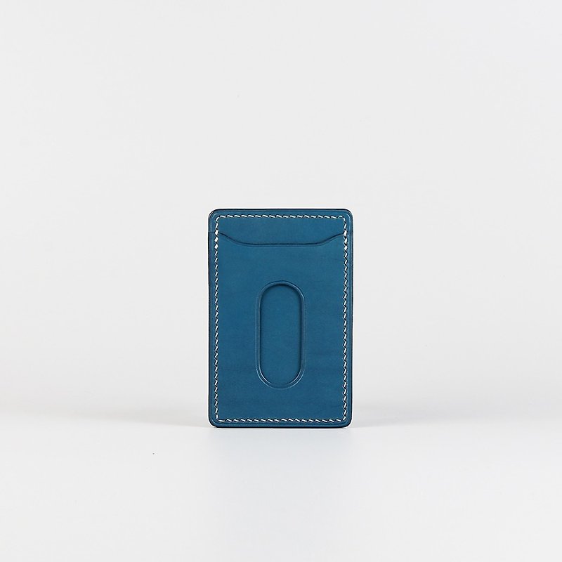 紙 卡片套/卡片盒 藍色 - 手縫繽紛證件套_藍色-Pass Card_Blue